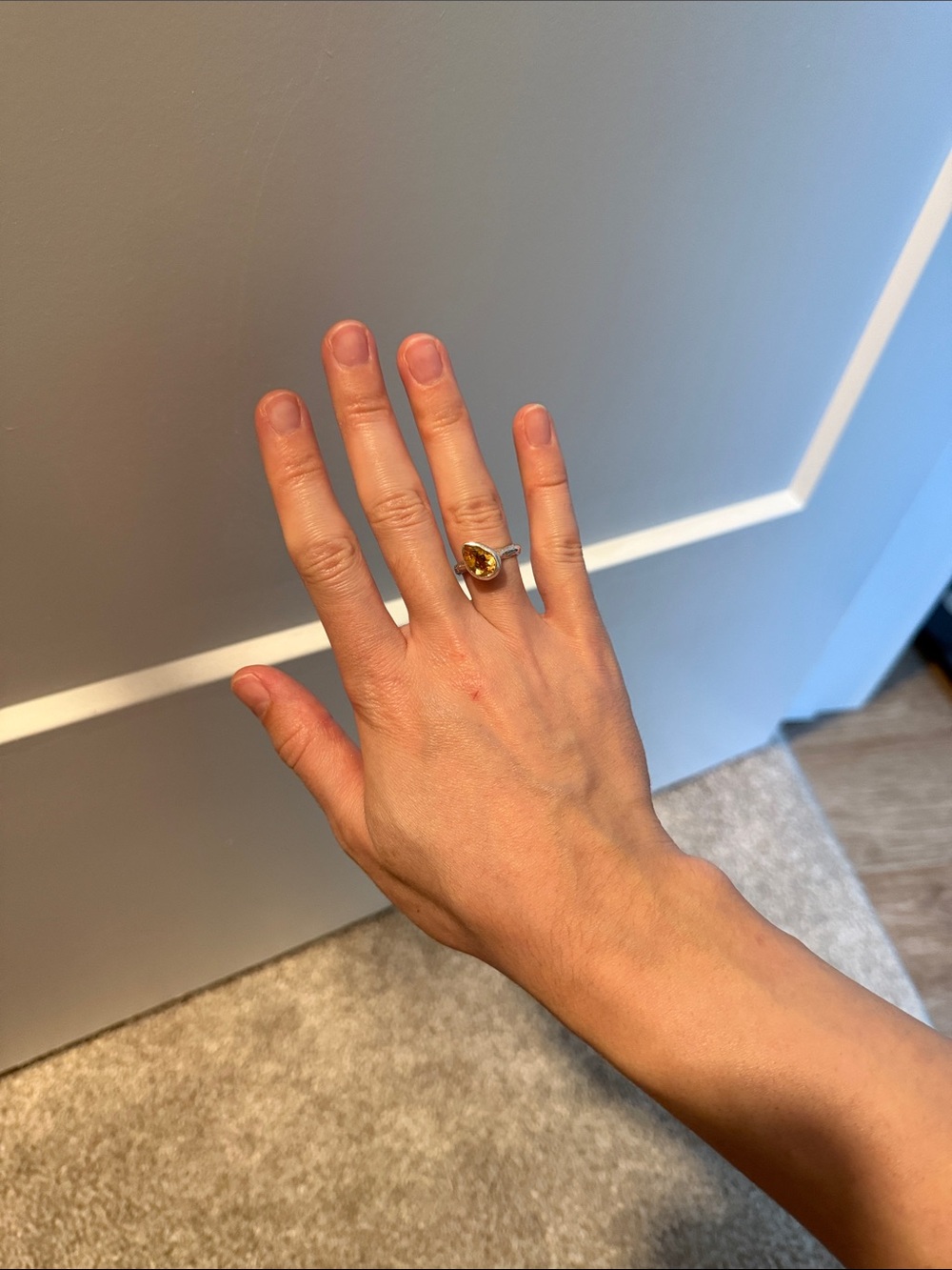 Organic Sterling silver citrine ring